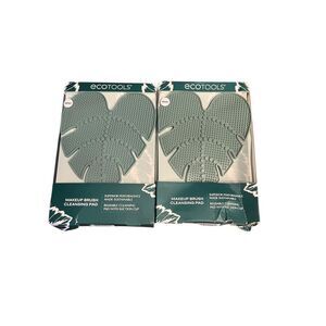 2 EcoTools Makeup Brush Cleansing Pad Cleaner Mat For One Size Green palm leaf